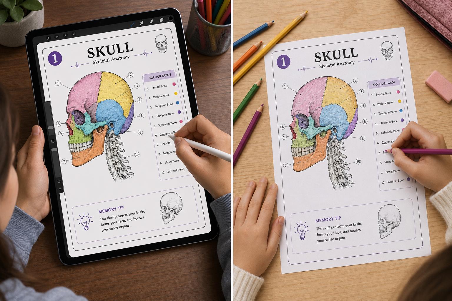 Skeletal Anatomy Coloring Pages | 10-sheet Printable PDF | Human Bone ...