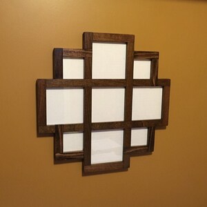 Square Photo Collage Frame: Poplar Wood, 3x3, 5x5, 8x8 Photos