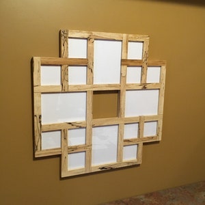 Unique Spalted Maple Collage Frame for 16 or 17 Pictures