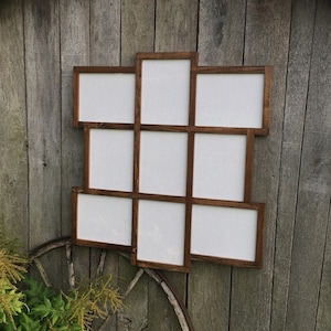 Multi Photo Frame for 4x6, 5x7, or 8x10 Photos, Gallery Wall Frame, Wedding Photos Frame, 9 Opening Frame