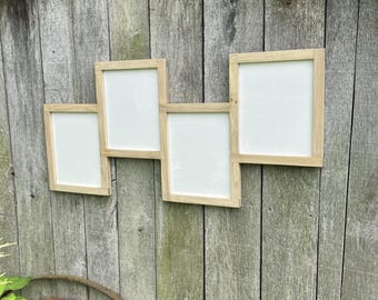 Handmade Wooden 4-Opening Photo Collage Frame