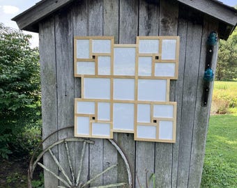 Large Poplar Wood Collage Picture Frame: 20 Opening Gallery Wall Display