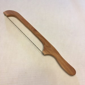 Hickory Wood Bread Knife with Stainless Steel Serrated Blade