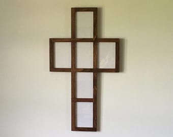 Cross Frame, First Communion Gift, Baptism Picture Frame