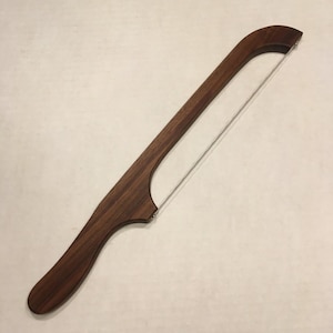 Walnut Wood Bread Knife, Bow Bread Knife with Stainless Steel Serrated Blade