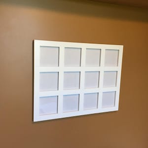 4x4s - 10, 12, 14, 15, or 16 Openings Collage Picture Frame, Multiple 4x4 Photo Frame, Square Pictures Frame