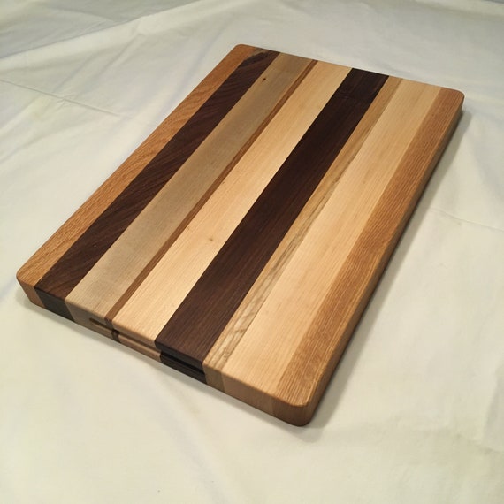 Juice Groove Chef Gift WOOD EDGE GRAIN Cutting Board Wood Carving Board with Groove Charcuterie Board Juice Trough Wedding Gift