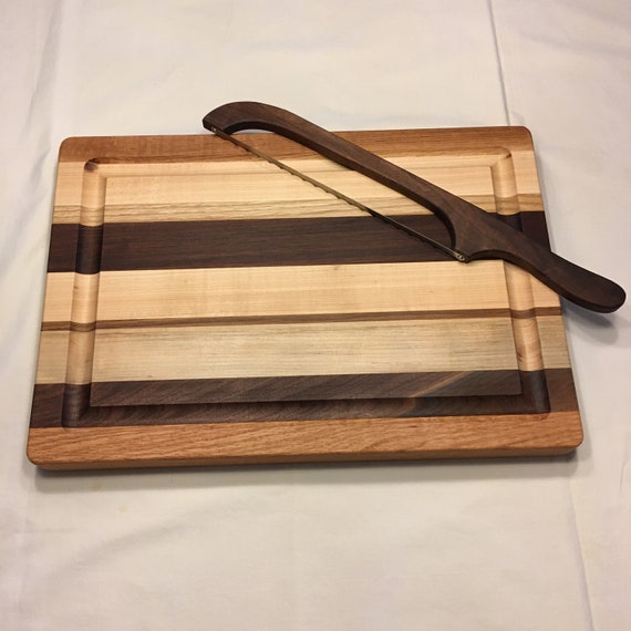 Juice Groove Chef Gift WOOD EDGE GRAIN Cutting Board Wood Carving Board with Groove Charcuterie Board Juice Trough Wedding Gift