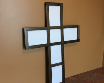 Cross Collage Picture Frame: First Communion, Baptism Gift