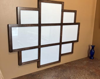 9 Opening 8x10 and 5x7 Collage Frame, Poplar Wood
