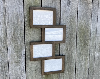 4 Opening Photo Collage Frame: Poplar Wood, Multi-Size