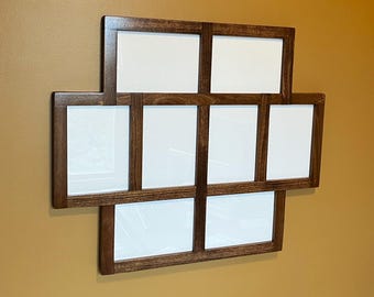 8 Opening Collage Frame:  4x6, 5x7, or 8x10 Mixed Orientation Photos Frame