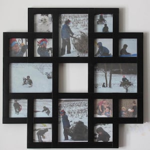 16 (or 17) Opening Collage Picture frame for 5x7s and 3.25x3.25 Photos