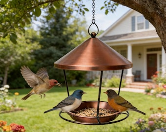 Hängendes Metallvogelfutterhaus, Gartendekor im Freien, Wildvogelfutterhaus, Geschenk für Vogelliebhaber