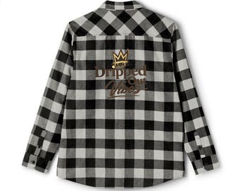 Koszula flanelowa Dripped Out Vibes | Krata Buffalo, grafika w kształcie korony