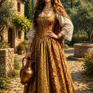 Signora della Toscana - Schema per punto croce contato / Formato digitale / Copertura completa / Pattern Keeper / Saga