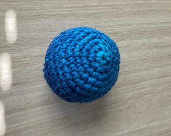 Pelota de ganchillo Hacky Sack azul multicolor