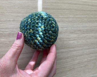 Pelota de ganchillo Hacky Sack verde multicolor