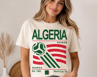 Algeria Soccer T-Shirt, Retro 90s Flag Algeria Team, World Cup 2026 Sweatshirt, Algeria Fan Gift