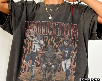Houston Football Skull Tee, Vintage CJ Stroud Fan, Game Day Gift For Football, Tank Dell