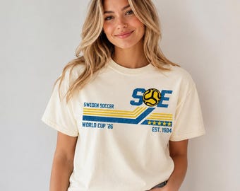 Sweden Soccer T-Shirt, 90s Flag Sweden Team, World Cup 2026, Vintage Fan Gift