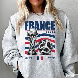 Camiseta de fútbol de Francia, estilo retro de los 90, Mundial 2026, camiseta vintage de Francia. imagen 4