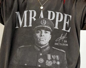 Mbappe Meme T-Shirt, Dictator Mbappe Funny Soccer Gift, Football Fan Top, Humorous Graphic Tee