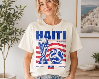 Haiti Soccer T-Shirt, Retro 90s Football, World Cup 2026, Vintage Fan Gift