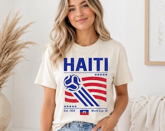Haiti Soccer T-Shirt, Retro 90s Flag Haiti Team, World Cup 2026, Fan Gift