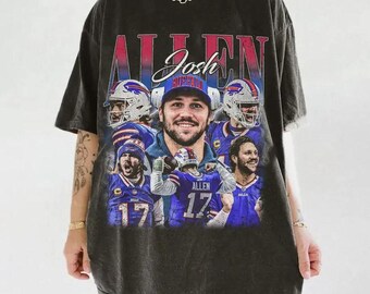 Josh Allen Shirt, Buffalo Bills #17 Vintage Football Tee, Retro Quarterback Graphic Shirt, Buffalo Football Fan Gift, Game Day Tee