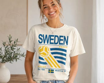 Sweden Soccer T-Shirt, Retro 90s Flag Sweden Team, World Cup 2026 Sweatshirt, Sweden Fan Gift