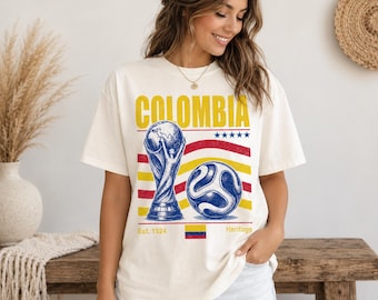 Colombia Soccer T-Shirt, Retro 90s Football World Cup 2026, Vintage Colombia Fan Gift