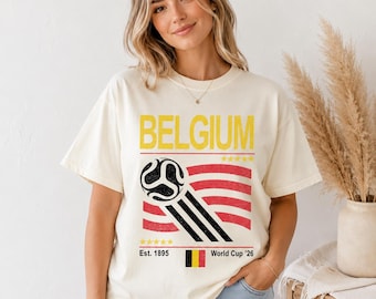 Belgium Soccer Sweatshirt, Retro 90s Flag, World Cup 2026, Vintage Belgium Football Fan Gift