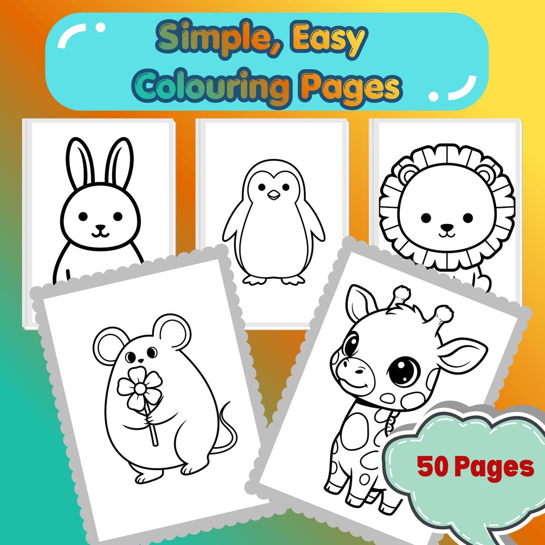 Toddler Colouring Pages Printable | 50 Bold Easy Animal Pages PDF ...
