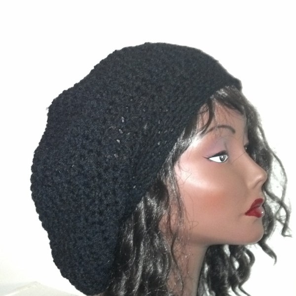 Black  Slouch Beret