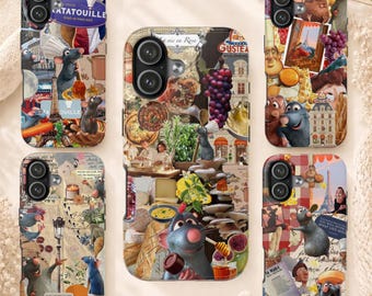 Disney Ratatouille Phone Case, Vintage Remy the Rat Collage Case for IPhone 17 16 15 14 Pro Max, Samsung Galaxy S25 S24, Disney Fans Gift