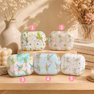 Tinkerbell AirPods Case Cute Fairy Protective Cover for AirPods Pro Gen 3 2 1 Retro Magic Dust Pastel Earbud Case Gift