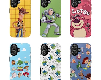 Toy Story Characters Phone Case, Buzz Woody Lotso Ailens Collage Protective Cover, Case For iPhone & Samsung