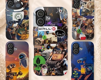 Disney Wall-E and Eve Phone Case, Cute Robot Space Tough Case for  IPhone 17 16 15 14 Pro Max, Samsung Galaxy S25 S24 S23, Disney Fans Gift