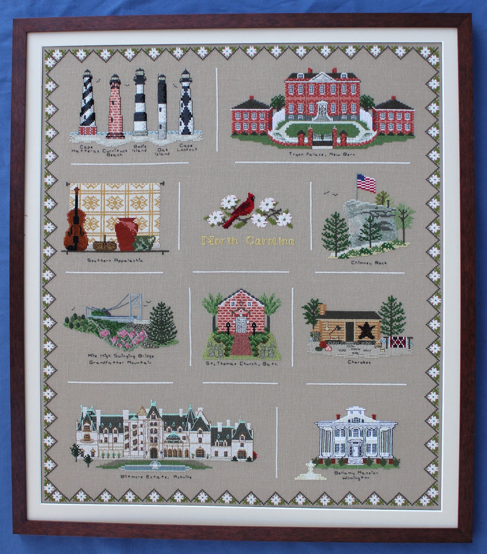 North Carolina Cross Stitch Sampler Etsy