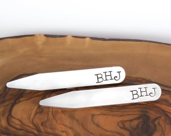 Custom Groomsmen Gifts,  Monogram Collar Stays, Personalized Gifts for Dad,  Father of the Bride