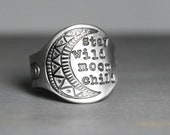 Stay Wild Moon Child Ring - Crescent Moon Ring - Handmade Moon Phase Ring - Statement Ring