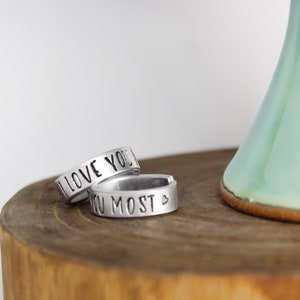 Mother Daughter Ring Set - I Love You Most Ring - Mom Daughter Jewelry