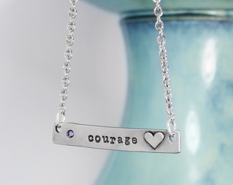 Skinny Bar Necklace Dainty Birthstone Necklace -  Inspiration Necklace