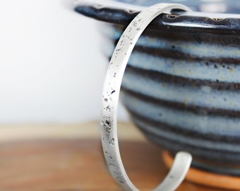 Sterling Silver Cuff Bracelet - Hammered Silver Bracelet - Textured Cuff