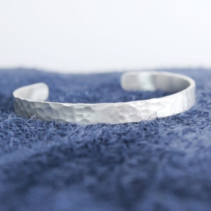 Hammered Silver Bracelet - Silver Bracelet Personalized - Hammered Silver Cuff Bracelet 1/4