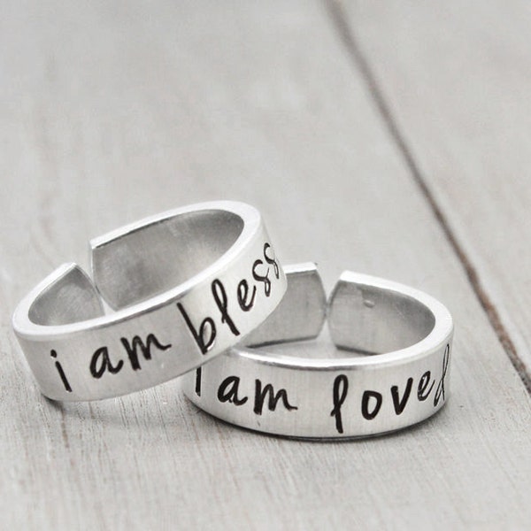 Mother Daughter Ring Set - I Am Blessed Ring - Mom Daughter Jewelry