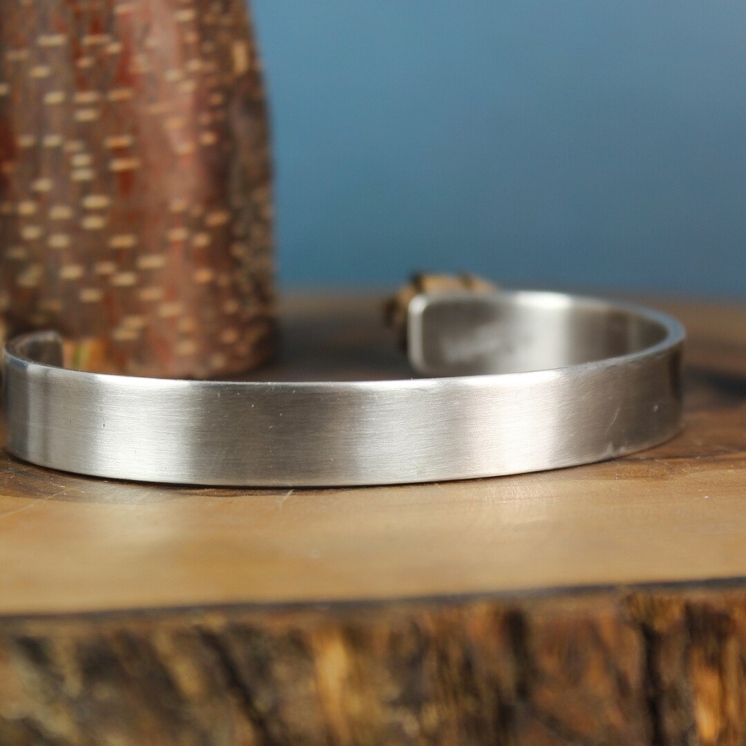 Mens Silver Cuff Bracelet 3/8 Custom Mens Bracelet Mens Silver Bracelet ...