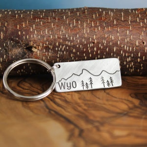 Mountains Key Chain - Wyoming Mountains - Nature Key Chain
