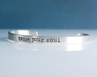 Cuff Bracelet, Inspirational Bracelet, Thin Bracelet, Encouragement Gift, Best Friend Gift,